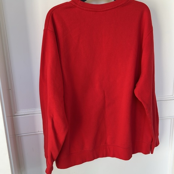 Nike Men's Sportswear Club Fleece Crewneck Sweatshirt University Red/White - Picture 6 of 6